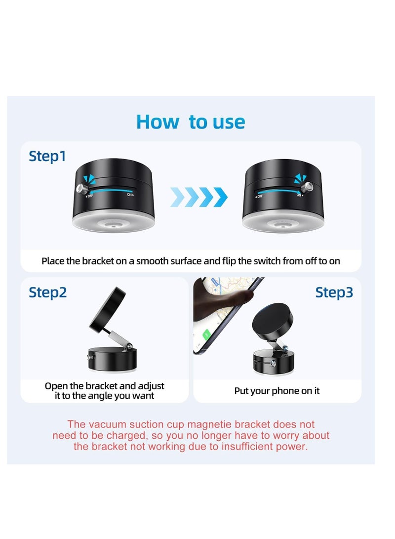 Foldable Vacuum Suction Magnetic Car Phone Holder - Image 4