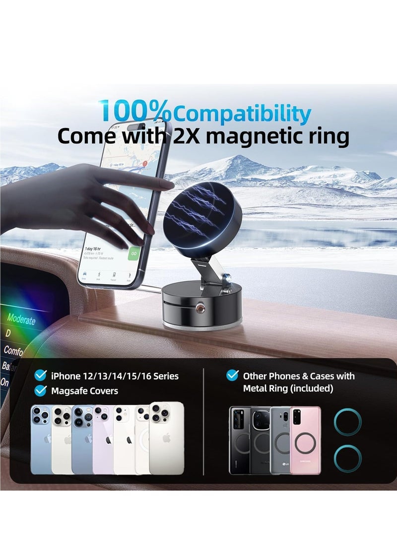 Foldable Vacuum Suction Magnetic Car Phone Holder - Image 3
