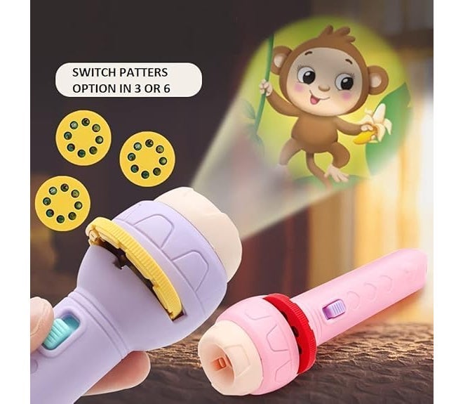 DIHAWK 3 Slides 24 Pictures Clear Projection Slide Flashlight Projector Torch for Kids - Mini Flashlight Projector Toys Multicolor Lights for 1-3 Years Olds Kids (Kids-Torch-Multicolor, 6, Count) - Image 3
