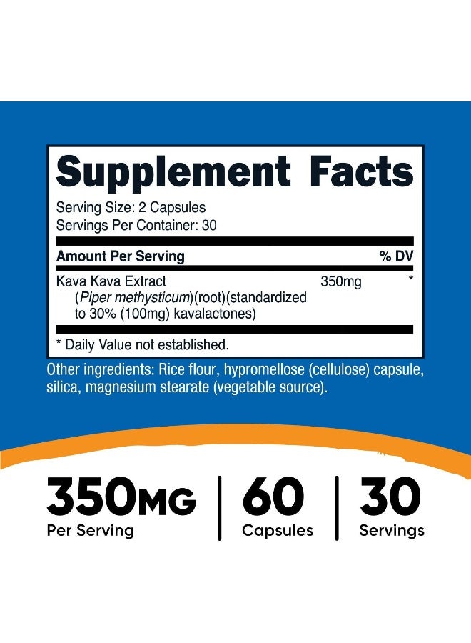 Nutricost Kava Kava Capsules 350 MG Per Serving, 60 Capsules, 30 Servings - Non-GMO, Vegan - Image 2