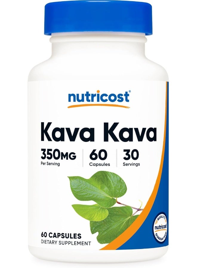 Nutricost Kava Kava Capsules 350 MG Per Serving, 60 Capsules, 30 Servings - Non-GMO, Vegan - Image 1