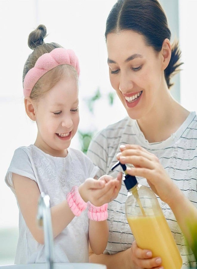 MELUDI طوق رأس للسبا، طوق رأس لغسل الوجه، أطواق رأس للعناية بالبشرة، طوق رأس للمكياج، طوق شعر إسفنجي مزين بالورد، ربطة عنق، طوق رأس معصم للسبا، طقم إكسسوارات شعر للنساء والفتيات، هدايا - Image 5