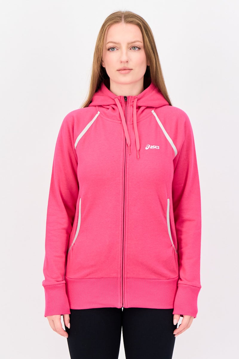 asics Women Sportswear Fit Long Sleeve Outdoor Hoodie, Fuchsia - Image 1