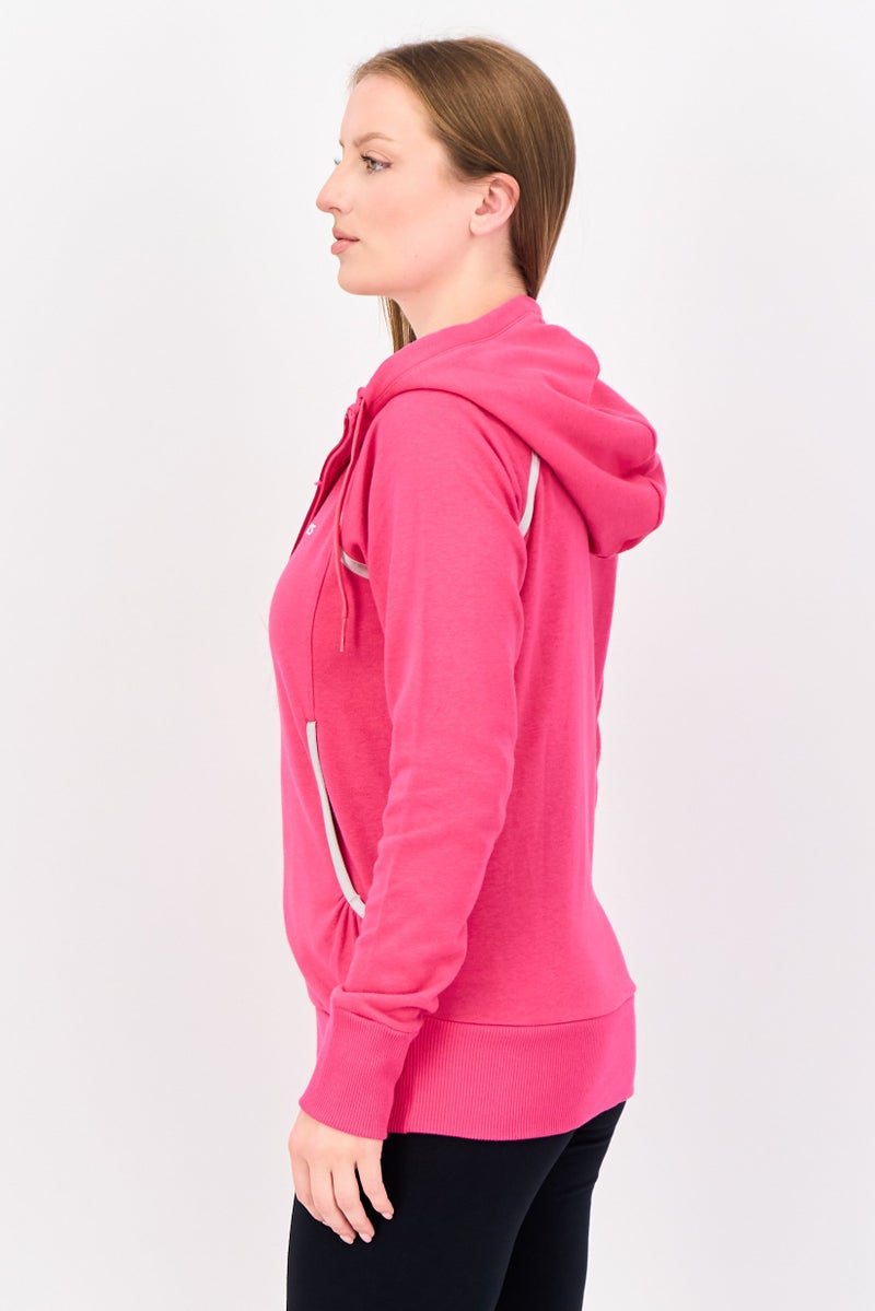 asics Women Sportswear Fit Long Sleeve Outdoor Hoodie, Fuchsia - Image 2