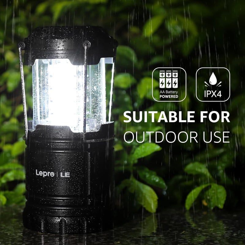 Lepro LED Camping Lanterns Battery Powered, Collapsible, IPX4 Water Resistant, Outdoor Portable Lights for Emergency, Hurricane, Storms and Outages - Image 4