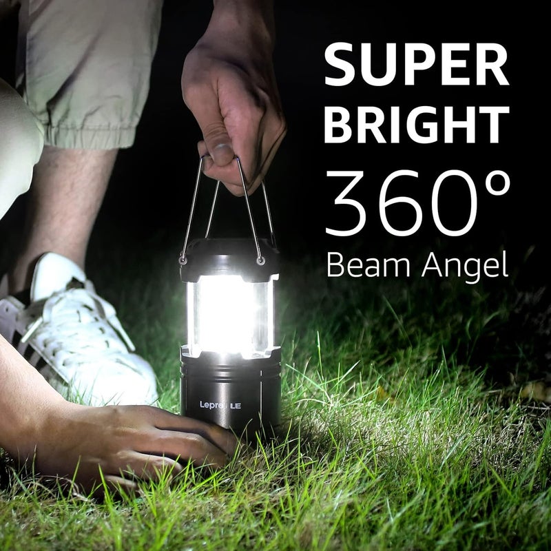 Lepro LED Camping Lanterns Battery Powered, Collapsible, IPX4 Water Resistant, Outdoor Portable Lights for Emergency, Hurricane, Storms and Outages - Image 3