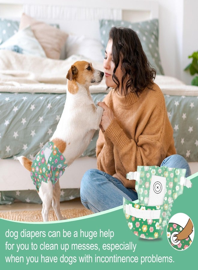 Pet Soft Dog Diapers Female, Disposable Female Dog Diaper, Doggie Diapers for Cat Puppy with Adjustable Foam Tail Hole(Green,12S) - Image 5