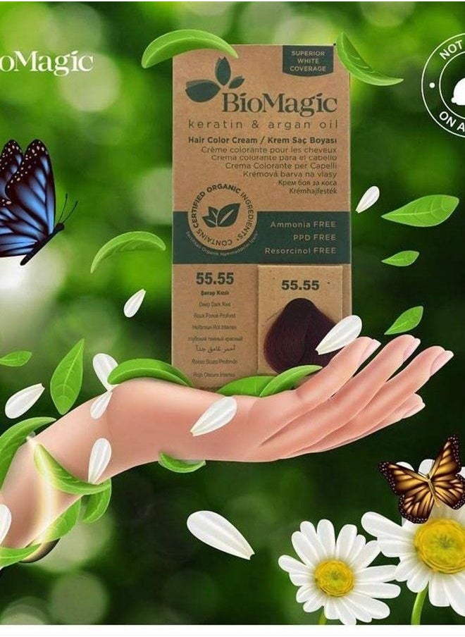 BIOMAGIC - Permanent Hair Color, Keratin & Argan Oil Line, Ammonia FREE Hair Dye, Contains Certified Organic Ingredients, Hair Coloring for a Natural Look (8.00 Light Blonde) - Image 1