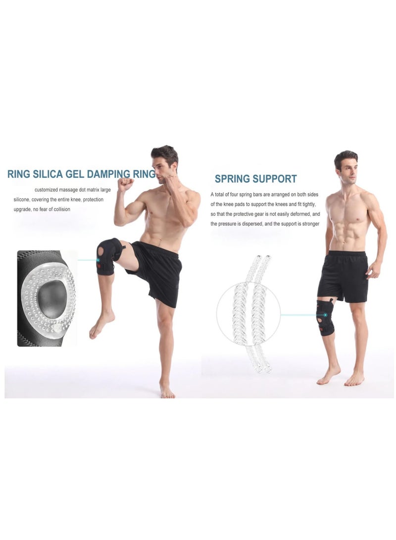 SYOSI Knee Brace, Knee Brace with Side Stabilizers, Open Patella Knee Support for Arthritis, Joint Pain, Meniscus Tear. Sports Knee Pads for Men Women Running, Basketball, Working Out, Volleyball - Image 5