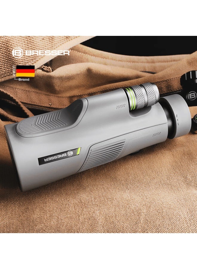 Bresser Germany Baoshide Monocular Telescope 12x50 Gray Waterproof High Definition High Power Low Light Night Vision Smartphone Compatible