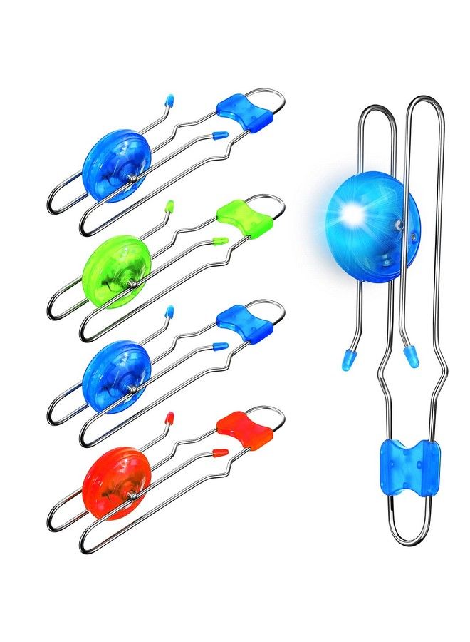 Gejoy 4 Pieces Retro Magic Rail Twirler Flashing Gyro Wheel Classic Rail Twister Vintage Fidget Toy Magnetic Gravity Defying Stunt Toy For Boys, Girls (Straight Line Style) - Image 1