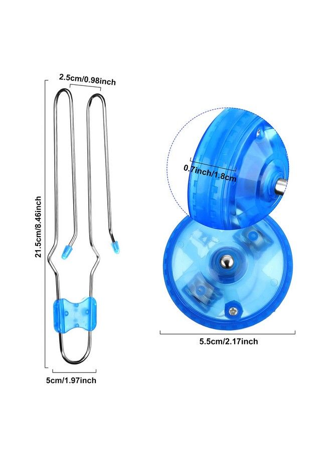 Gejoy 4 Pieces Retro Magic Rail Twirler Flashing Gyro Wheel Classic Rail Twister Vintage Fidget Toy Magnetic Gravity Defying Stunt Toy For Boys, Girls (Straight Line Style) - Image 4
