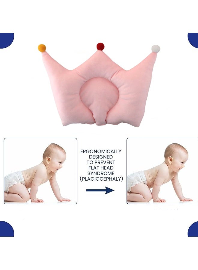 Berma Baby Portable Baby Pillow, Adjustable Cute Cartoon  Soft and Cozy Pillow, Ergonomic Design Soft Hypoallergenic Pillows for Newborn Babies Sleeping Prevent Flat Head - Image 3