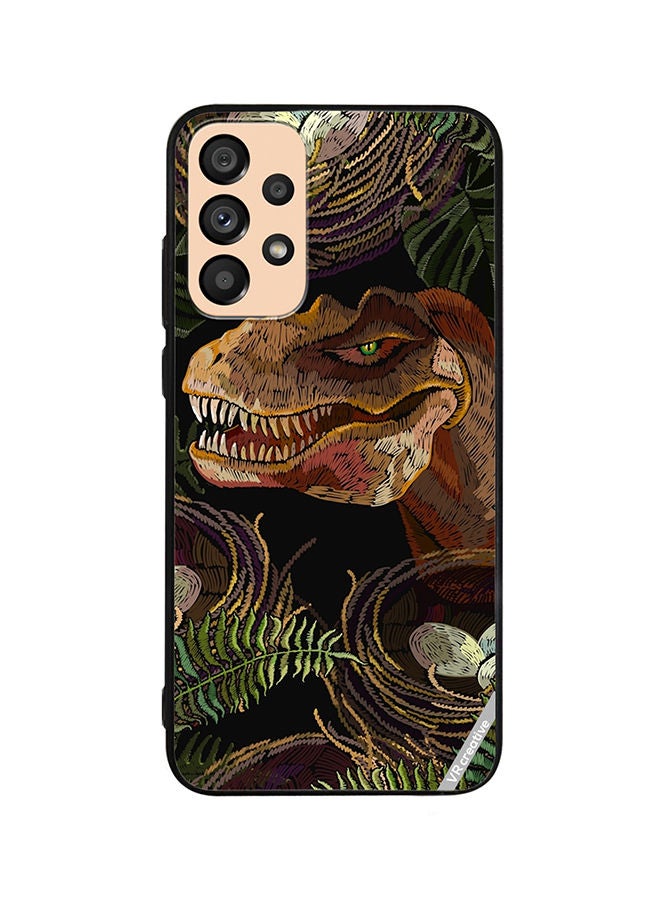 VR CREATIVE Protective Case Cover For Samsung Galaxy A72 Tyrannosaurus Rex Head, Palm Leaves And Eggs In Bird Nest Design Multicolour - Image 1