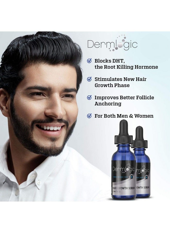 Dermlogic مصل نمو الشعر إكسترا سترينجث دي إتش تي بلوكر يحفز ويصلح نمو بصيلات الشعر الجديدة. ينمو الشعر بشكل أقوى وأكثر كثافة وأطول وأكثر صحة. للرجال والنساء بدون آثار جانبية.  - Image 3