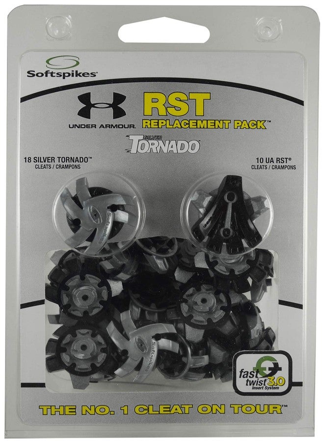 SOFTSPIKES Under Armour Unisex SS19 Golf Replacement Spikes, Black (001)/Silver, OSFA M US - Image 1