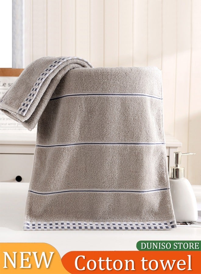 DUNISO Face towel, household thick pure cotton material towel, soft and quick drying, high water absorption, suitable for home travel and hotels, 35 * 75cm - Image 1