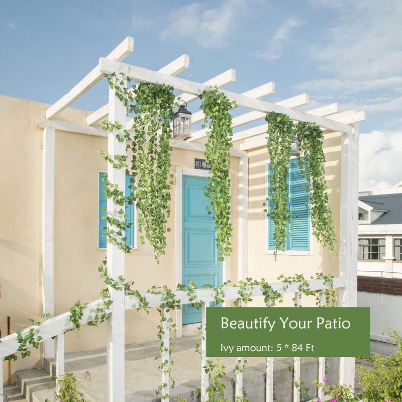 Naidiler 168 Ft 24 Strands Fake Ivy Leaves Artificial Ivy Garland Greenery Decor Faux Green Hanging Plant Vine for Wall Party Wedding Room Home Kitchen Indoor & Outdoor Decoration - Image 5