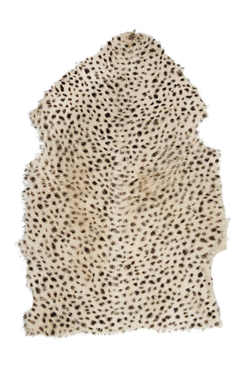 Creative CoOp 2 x 3 Leopard Print Goat Fur Rug