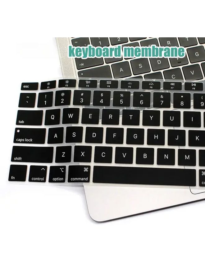 Black Keyboard Protector For MacBook Air 13 14 16 Pro Spill Resistant Anti Fingerprint Easy Clean - Image 1