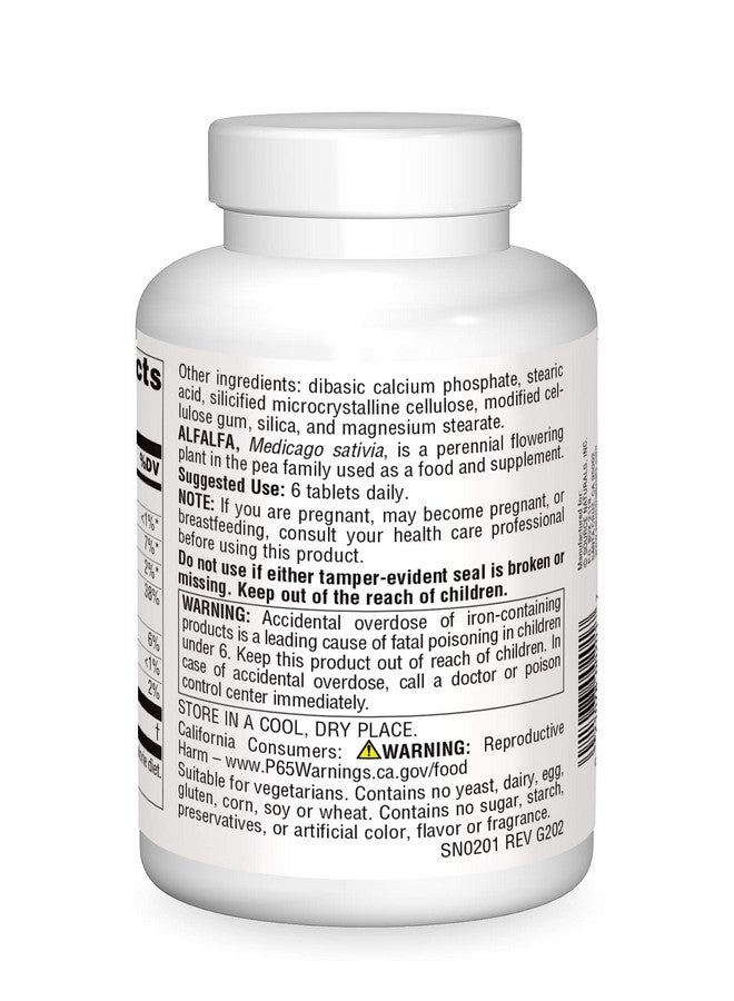 Source Naturals مكمل غذائي من البرسيم 10 حبوب 250 قرص - Image 3