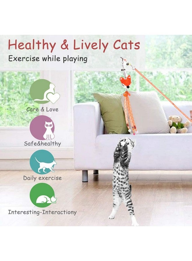 Emily Pets Cat Stick Cat Interactive Stick With Bells Feather Wand For Cat Teaser Catcher Exercise Playing Fun Toys(Color & Pattern May Vary, Pack Of 5) - Image 5