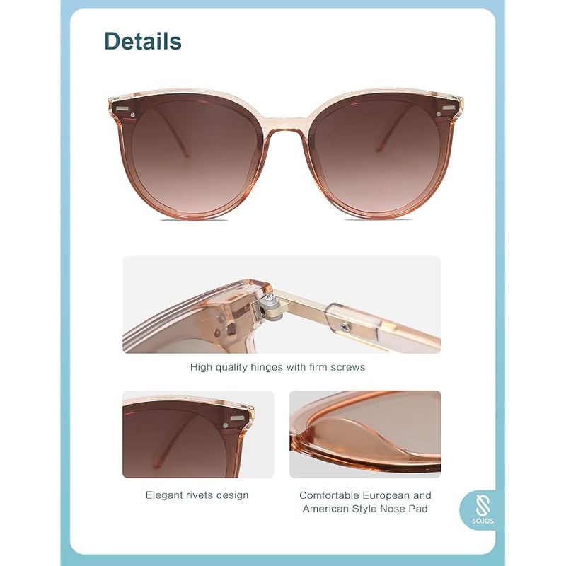 Sojos Classic Retro Round Sunglasses Women Men Large Glasses SJ2067 - Image 4