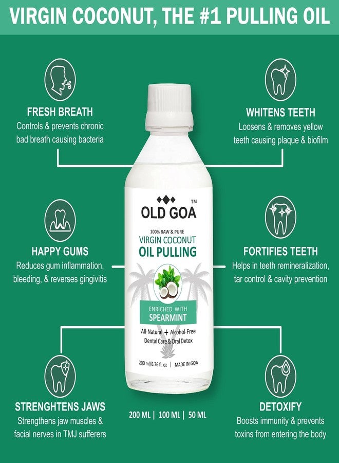 OLDGOA pulling oil mouthwash for strong teeth and gums with spearmint oil | oil pulling for mouth coconut oil (spearmint) organic product | Spearmint | 100 ML - Image 3