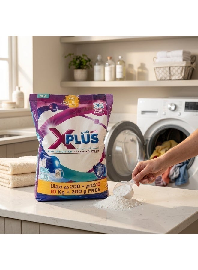 XPLUS X Plus Laundry Detergent Powder for Brighter Washing - 10 kg + 200 g Free - Image 4