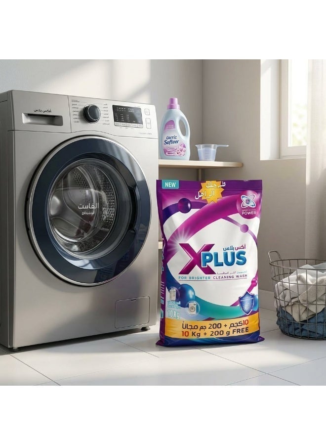 XPLUS X Plus Laundry Detergent Powder for Brighter Washing - 10 kg + 200 g Free - Image 2
