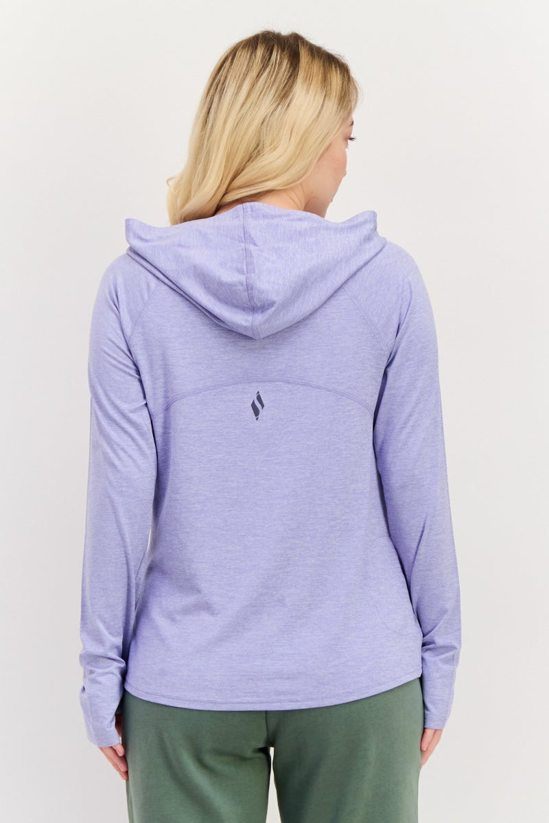 SKECHERS Women Sportswear Fit Long Sleeves Training Sweatshirt, Purple  - Image 3