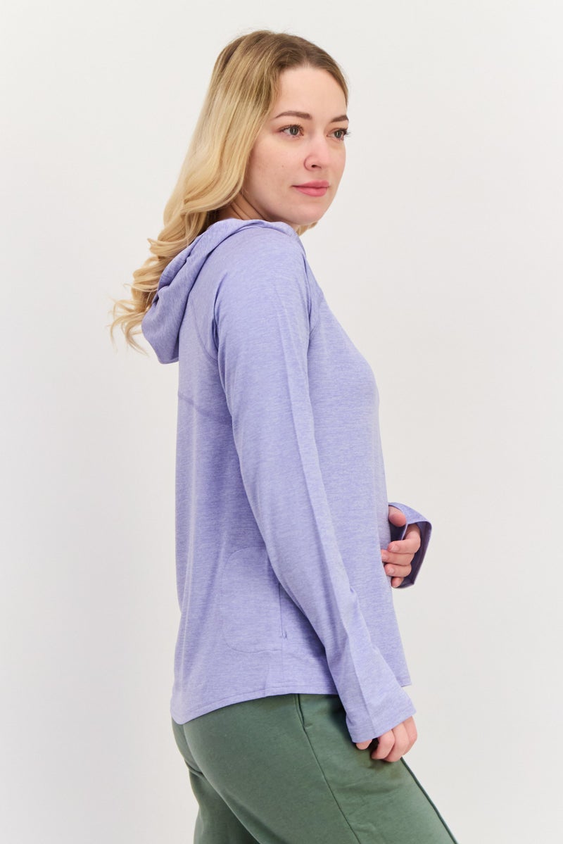 SKECHERS Women Sportswear Fit Long Sleeves Training Sweatshirt, Purple  - Image 2
