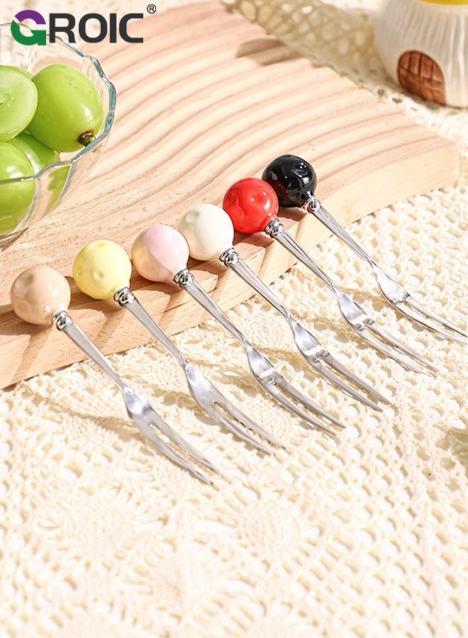 GROIC Mushroom Fruit Fork Set,Stainless Steel Material,Food-Safe Snack Forks,Cute Cake and Fruit Utensils for Kitchen Display, Party and Home Decor Accessories, Reusable,Red Mushroom Ceramic craft products - Image 5