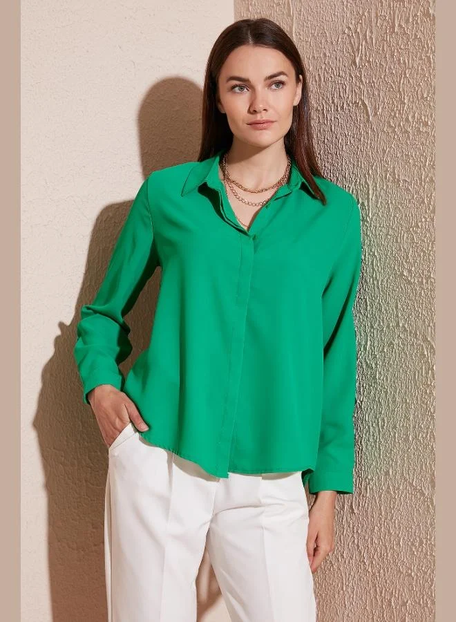 Lela Lela Regular Fit Long Back Summer Shirt Women's SHIRT 611BG9741