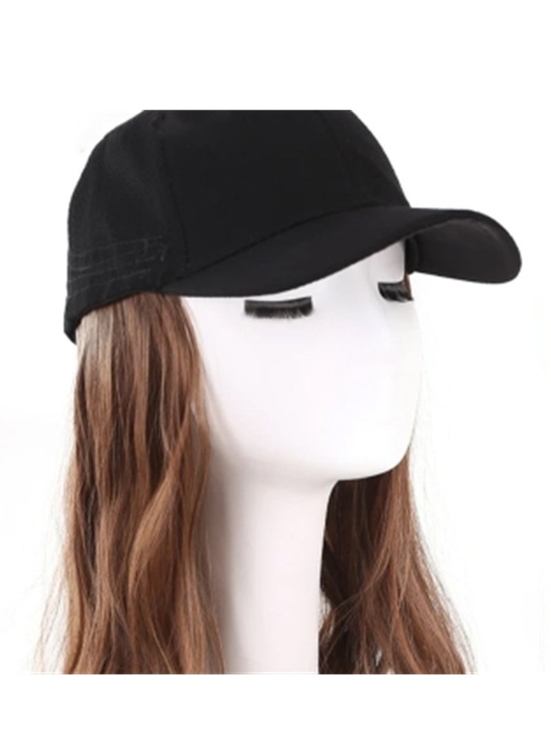 Wig hat big wavy long curly hair peaked cap baseball cap hat synthetic fiber wig cosplay wig costumes dress up wig  - Image 3
