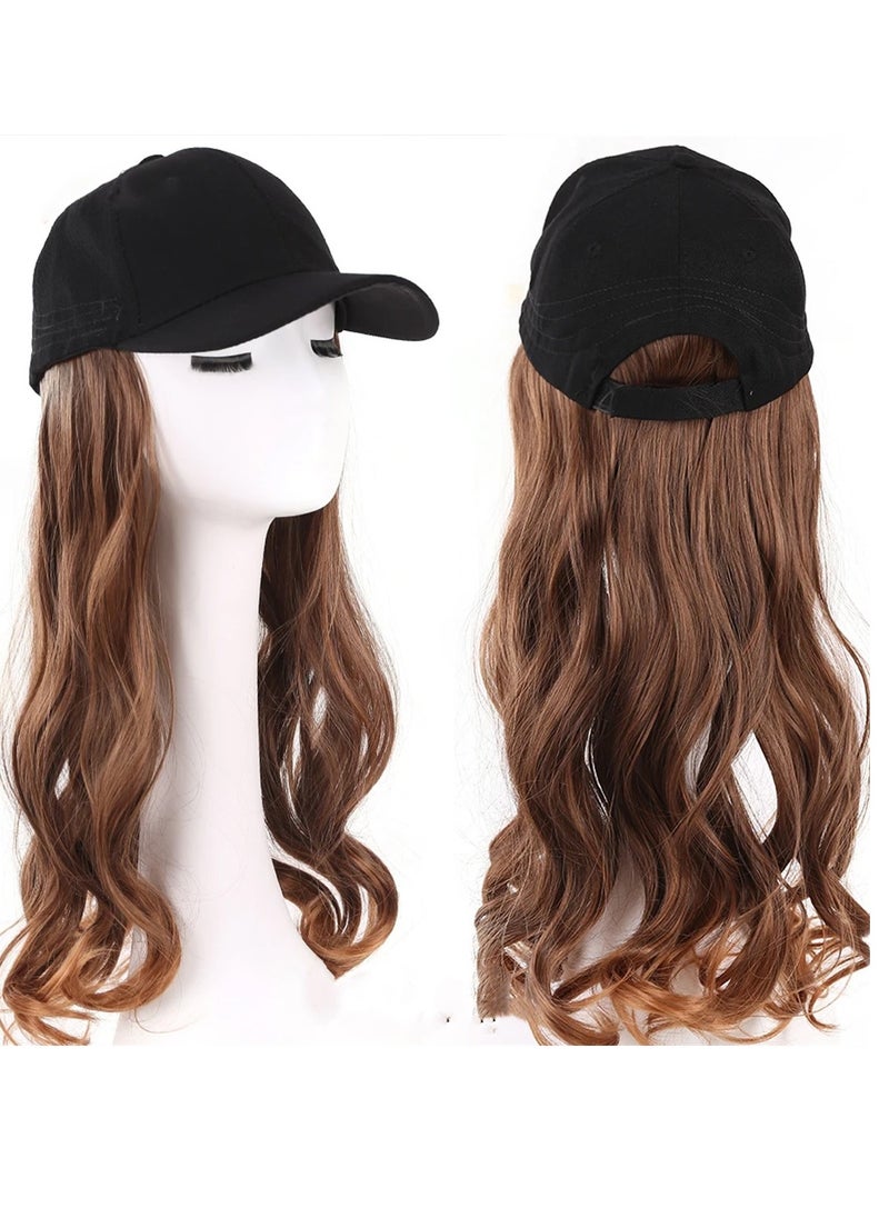 Wig hat big wavy long curly hair peaked cap baseball cap hat synthetic fiber wig cosplay wig costumes dress up wig  - Image 2