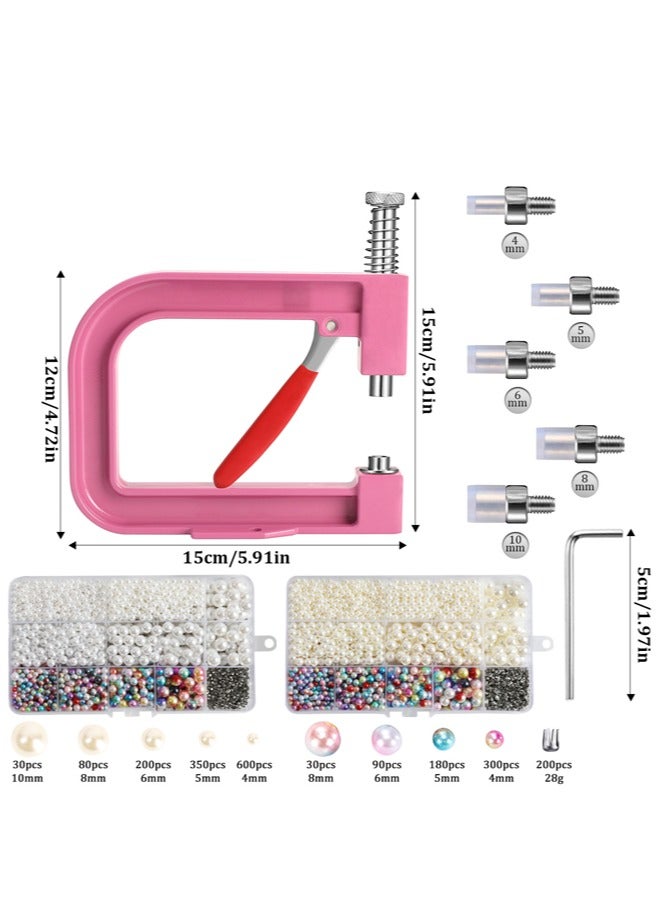 general Home Manual Bead Nail Machine Set Portable Hand-Press DIY Pearl Inlay Machine with No-Hole Bead Claws - Image 4