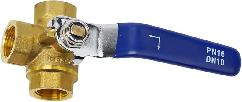 Brass Ball Valve 3 Way L Port Manual Lever 1 6MPa For Water Oil Gas DN10 L Type - Image 1
