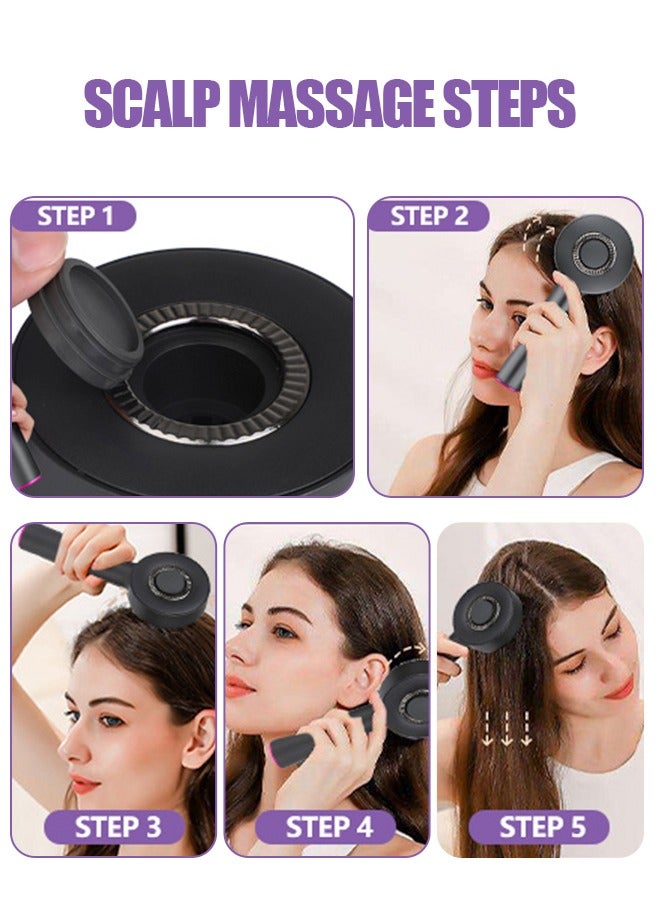 مدلك فروة الرأس الكهربائي الاحترافي بتكنولوجيا شياتسو اليابانية - خاصية تطبيق الزيوت الذكية + 3 أوضاع تدليك دائري 360° تصميم لاسلكي مقاوم للماء مع 72 شعيرة ديناميكية - الحل الأمثل للعناية اليومية بالشعر وتجربة الرفاهية المنزلية! - Image 5
