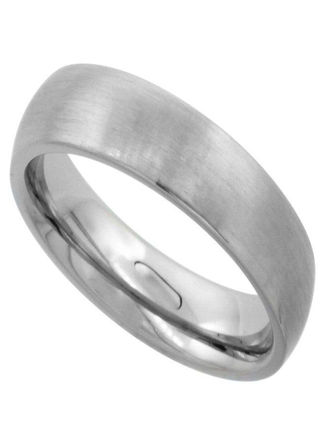 Sabrina Silver Surgical Stainless Steel 5mm Domed Wedding Band Thumb Ring Comfort-Fit Matte Finish Size 9 - Image 1