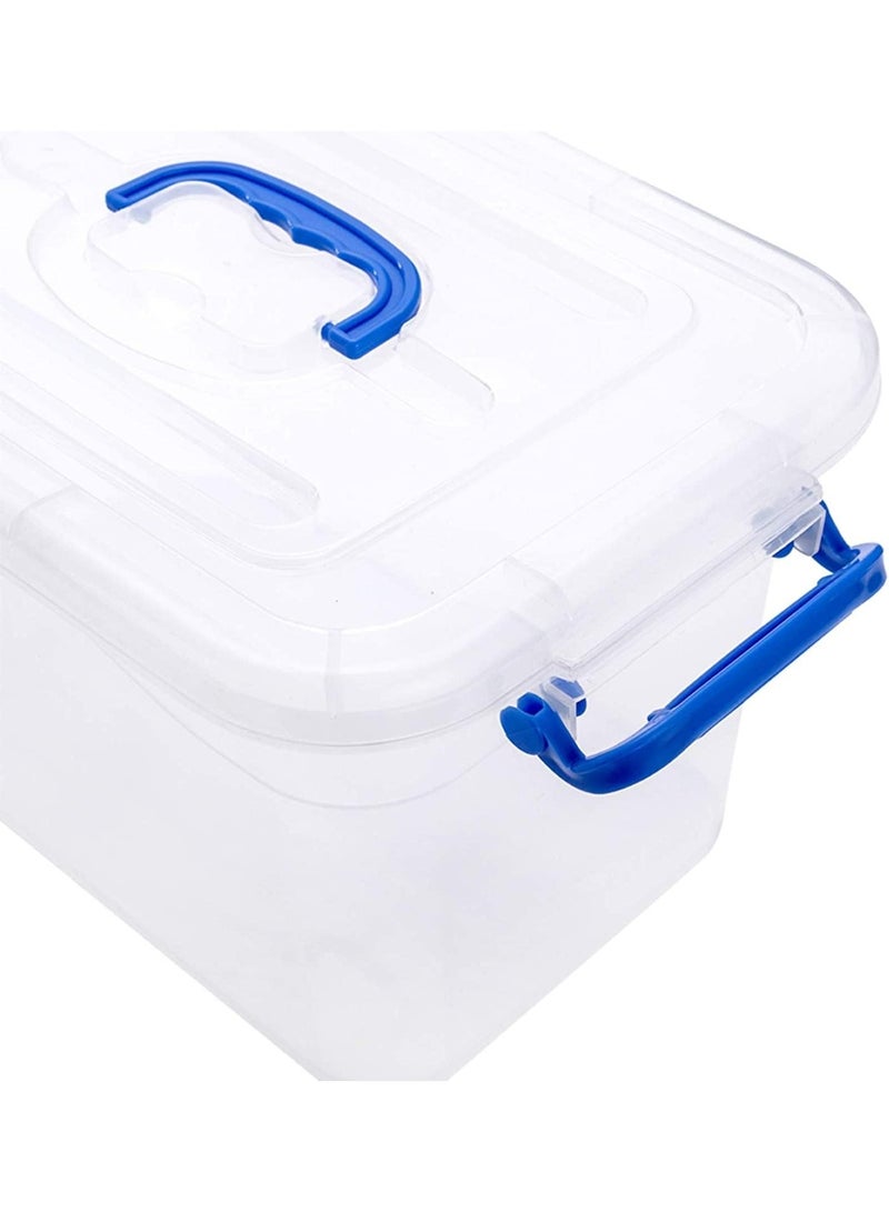 Hiware 20L 2 Pc Set  Plastic Storage Box With Lid | Clear Lockable Storage Container With Handle | Stackable Transparent Storage Bin UAE | Small Organizer Box For Toys, Clothes, Kitchen, Tools | Durable Multipurpose - Image 3