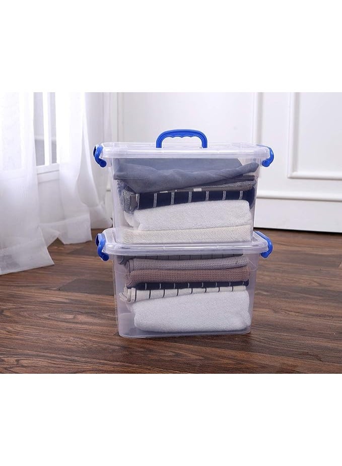 Hiware 20L 2 Pc Set  Plastic Storage Box With Lid | Clear Lockable Storage Container With Handle | Stackable Transparent Storage Bin UAE | Small Organizer Box For Toys, Clothes, Kitchen, Tools | Durable Multipurpose - Image 5