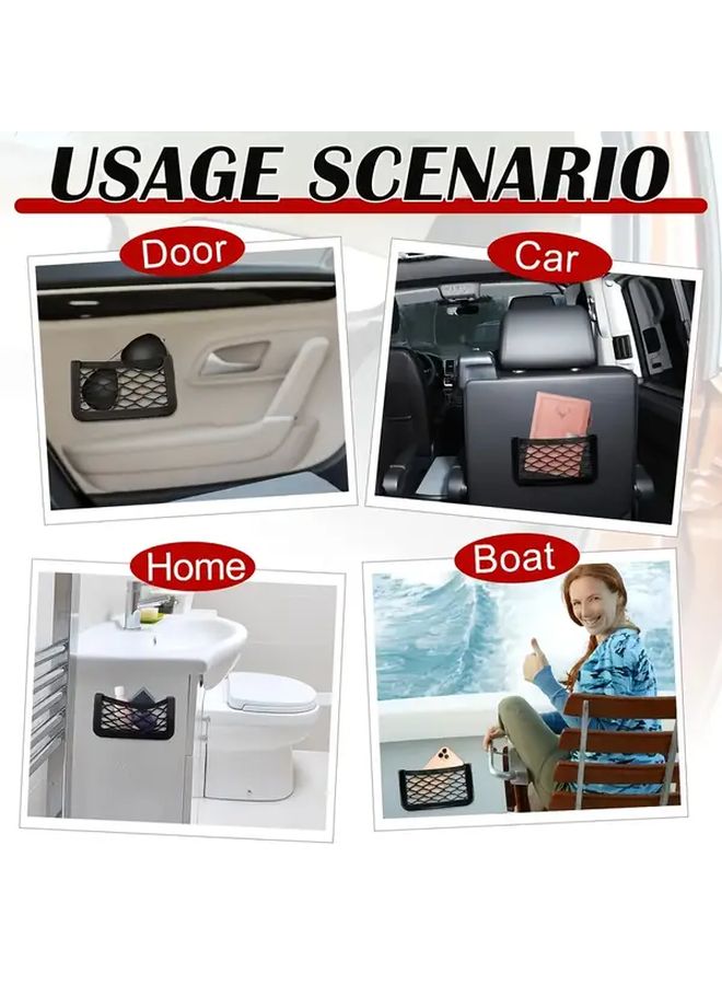 4 Piece Storage Net Set Elastic Net Pockets Hold Phones Cards And Small Items Suitable For RVs Camping And Outdoor Activities Durable Easy To Install With Hooks And Luggage Racks Ideal For Campers And Families - Image 4