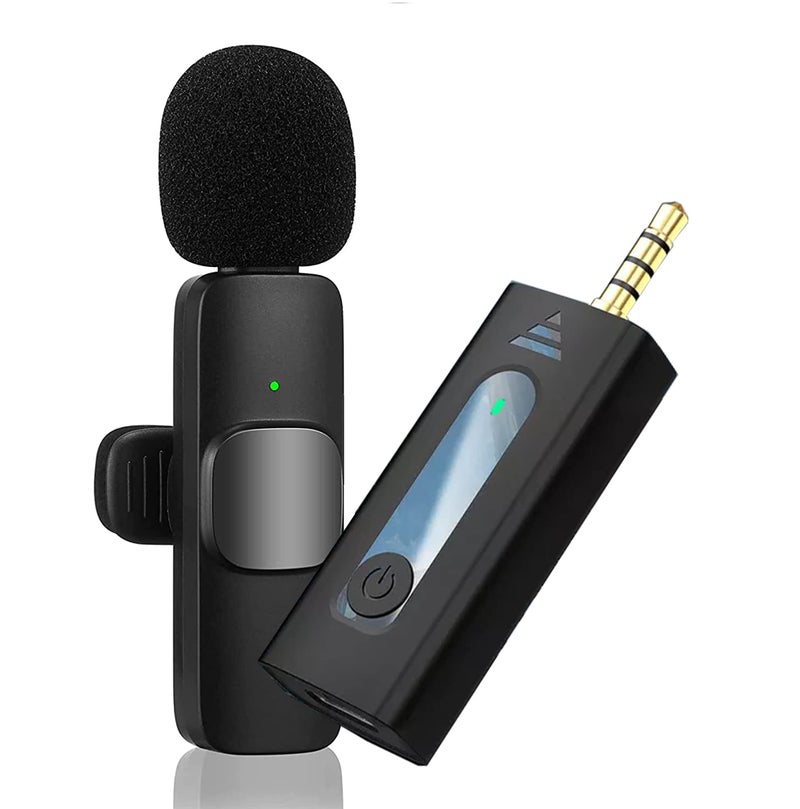 Careflection K-35 Wireless Collar Microphone Lapel Lavalier Omnidirectional Mic Plug and Play Mike for Vlogging Interview Live Streaming YouTube Compatible with BT Speakers, DSLR Camera - Image 1