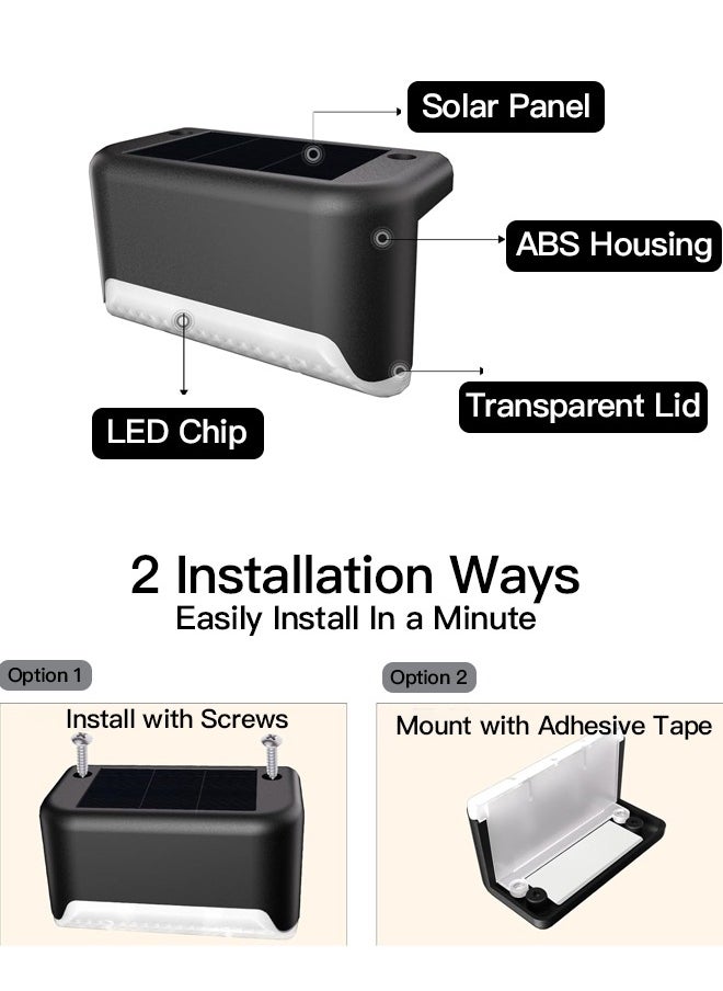 Generic Waterproof Solar Step Lights for Outdoor Stairs, Step, Fence, Yard, Pathway and Garden(Warm White), 4pcs  - Image 4