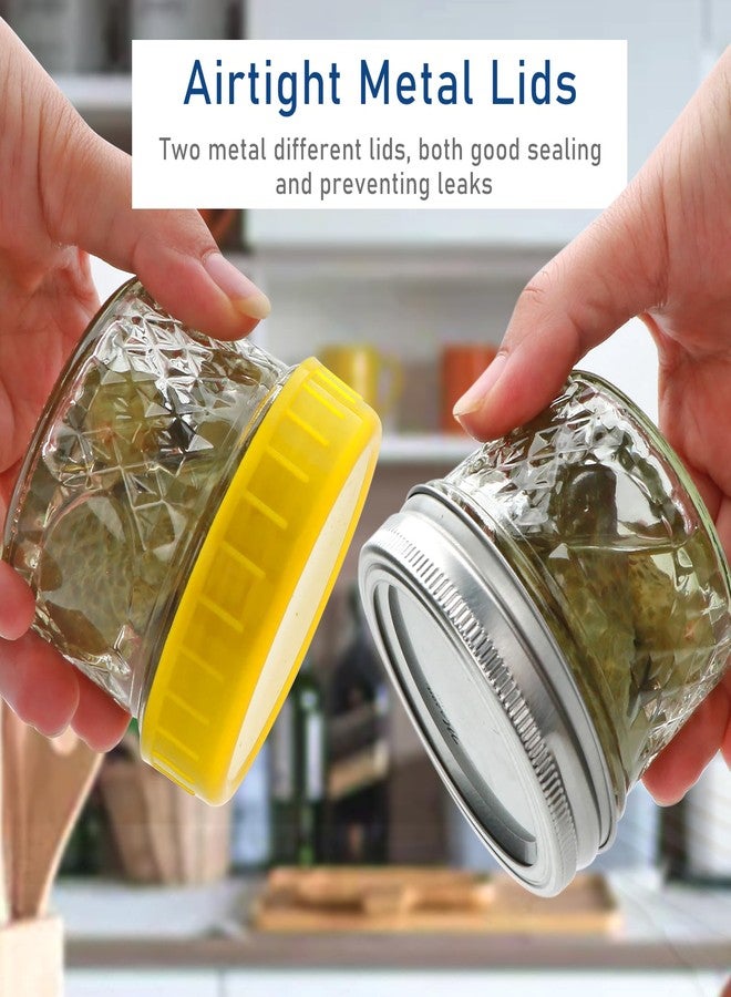 Datttcc Mini Mason Jars, Canning Jars, 4oz Mason Jars with Silver and Yellow Lids for Honey, Jams,Jelly Seasonings, for Kitchen, Bathroom, Gift Giving, Pack of 16 - Image 4