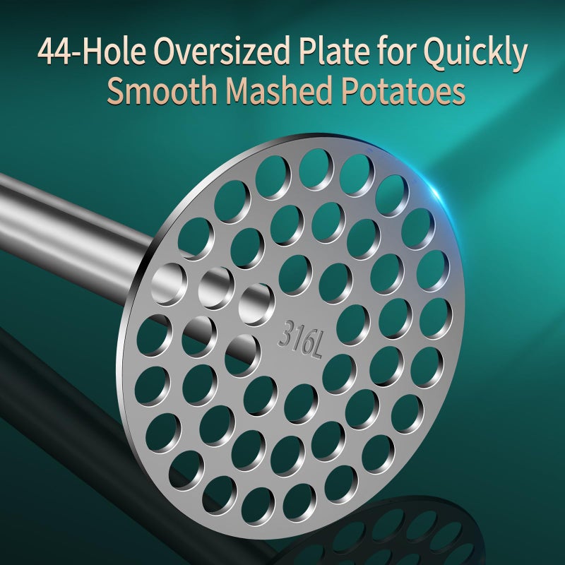 BOMANSI BOMS 316L Potato Masher Stainless Steel, BOMANSI BOMS Sturdy Mashed Potato Masher Kitchen Tool, Solid Integrated Potatoes Smasher for Beans, Avocados, Squash, Dishwasher Safe - Image 5