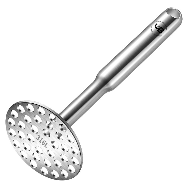 BOMANSI BOMS 316L Potato Masher Stainless Steel, BOMANSI BOMS Sturdy Mashed Potato Masher Kitchen Tool, Solid Integrated Potatoes Smasher for Beans, Avocados, Squash, Dishwasher Safe - Image 1