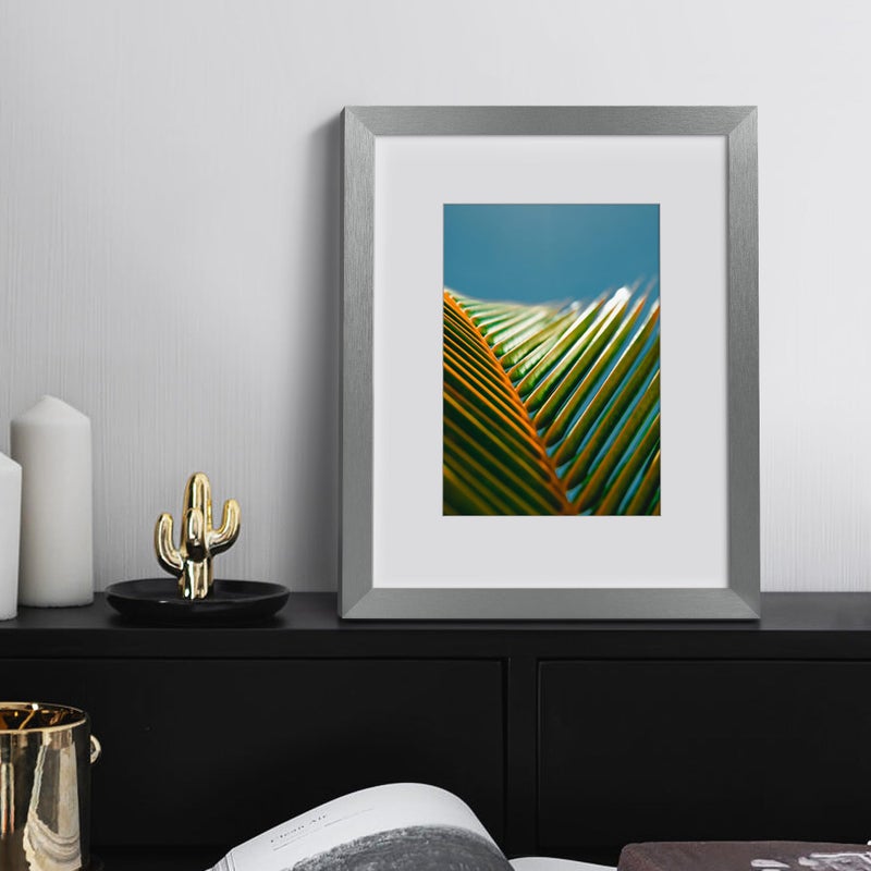 أبس سيمبلز upsimples 8x10 إطار الصورة عرض الصور 5x7 مع حصيرة أو 8x10 بدون حصيرة جدار معلقة إطار صورة معدنية رمادية 1 حزمة - Image 2