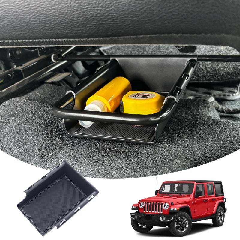 JKCOVER Front Under Seat Storage Organizer Tray Compatible with Jeep Wrangler JLJLU 20182021 2022 2023 2024 2025 and Jeep Gladiator JT Truck 20202023 2024 2025 Hidden Accessories Patented Design